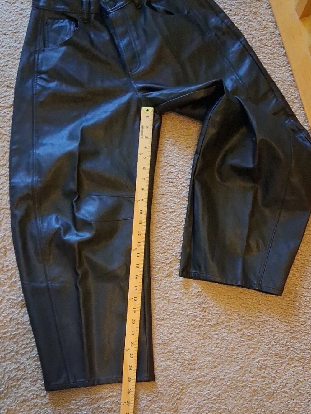 We The Free Black Free People Sub-Brand Wide-Leg Faux Leather Barrel Trousers - Picture 9 of 10